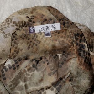 Animal print sheer blouse